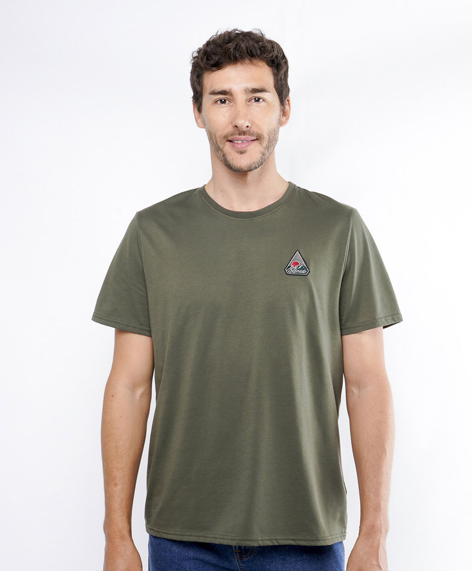 Polera hombre lisa mini print Polera hombre lisa mini print