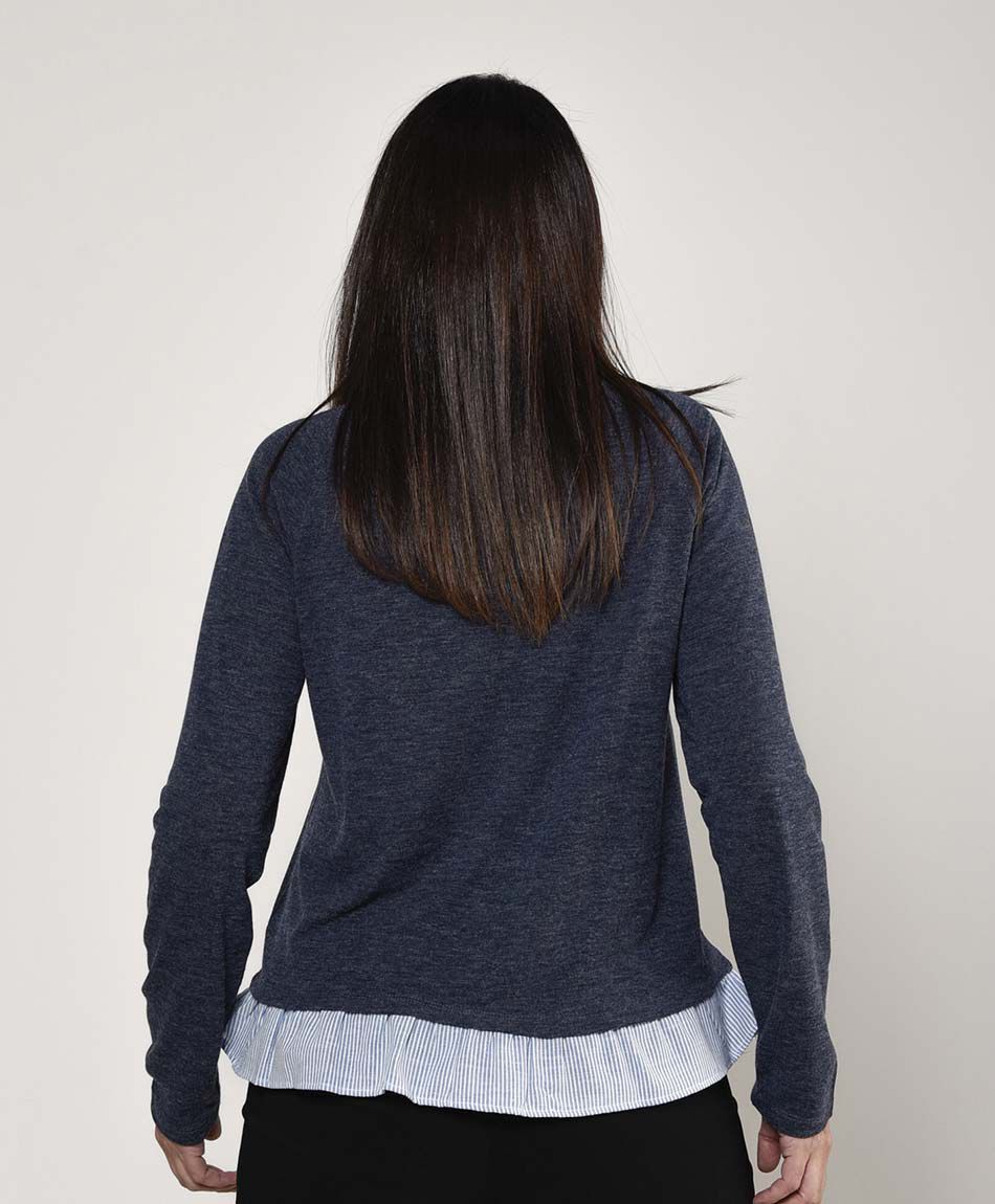 Polera mujer doble basta y botones