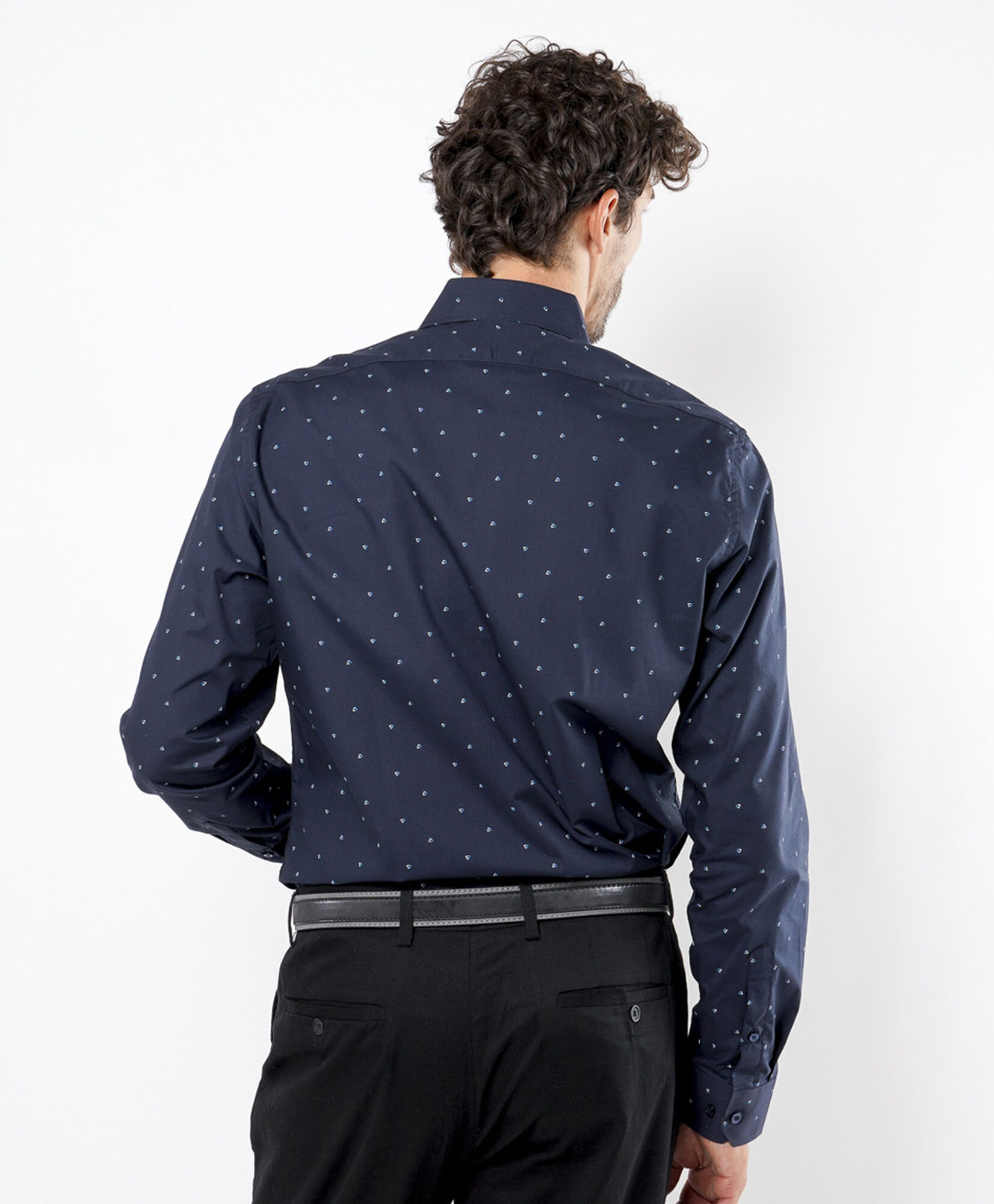 Camisa hombre triángulos azul Camisa hombre triángulos azul