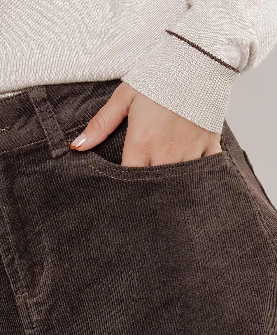 Mini falda mujer corderoy recta