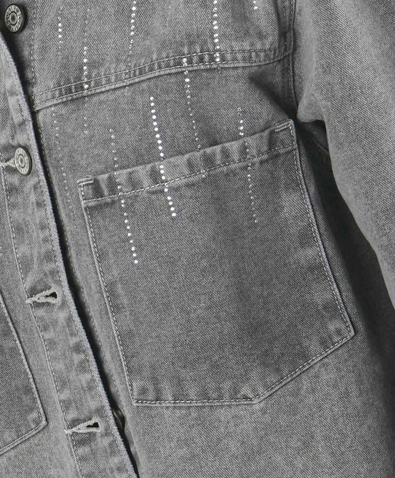 Chaqueta mujer denim crop gris Chaqueta mujer denim crop gris