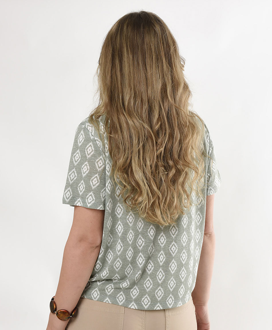 Polera mujer bicolor rombos