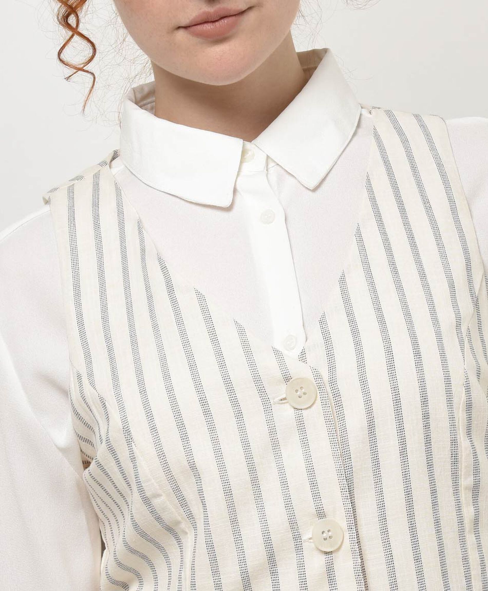Vest mujer líneas lino Vest mujer líneas lino