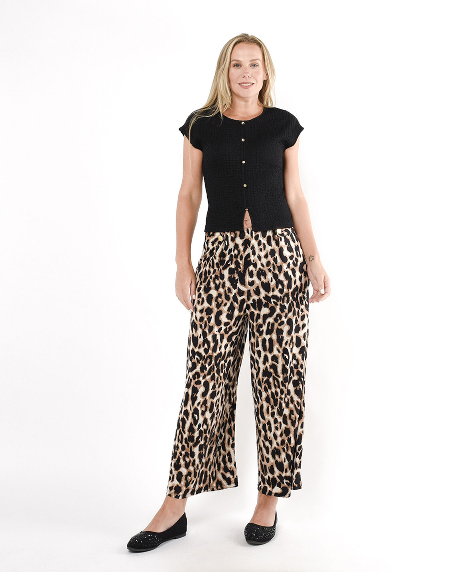 Pantalón mujer animal print palazzo Pantalón mujer animal print palazzo