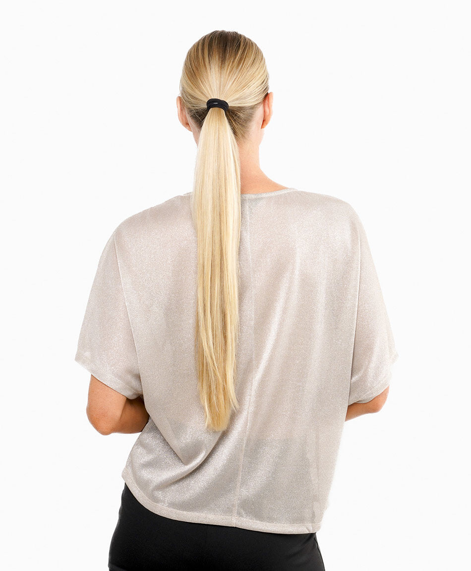 Polera mujer capa brillante lisa