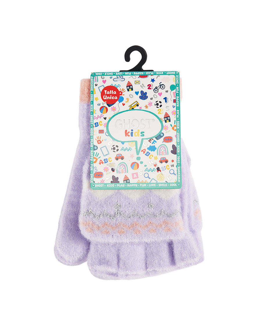 Guantes ni&ntilde;a rayas decorativas