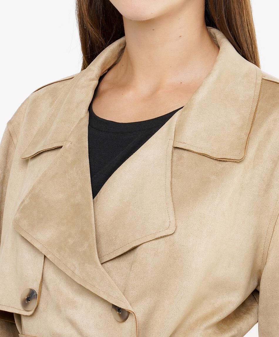 Abirgo mujer   trench liso beige