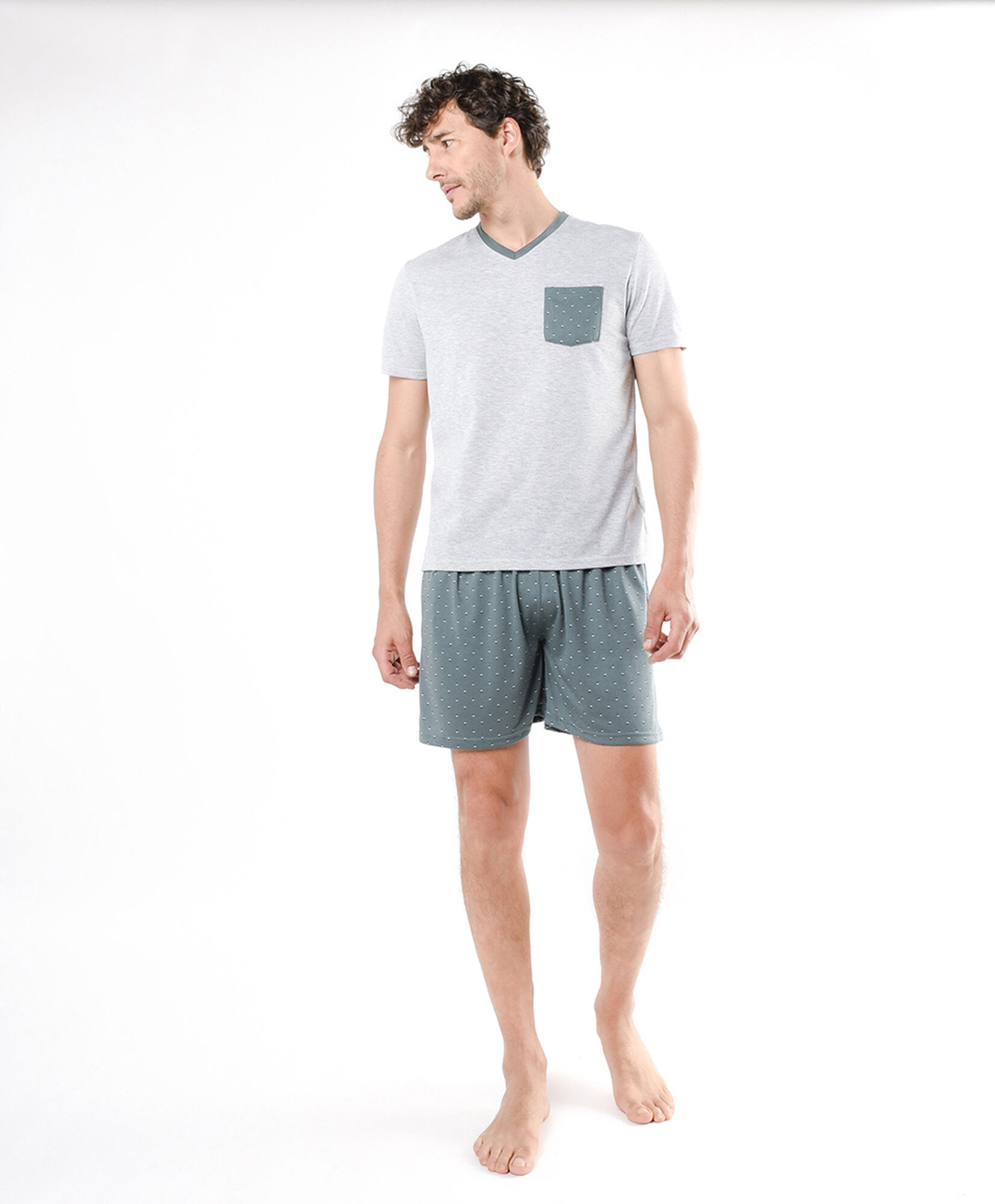 Pijama hombre verde puntitos Pijama hombre verde puntitos