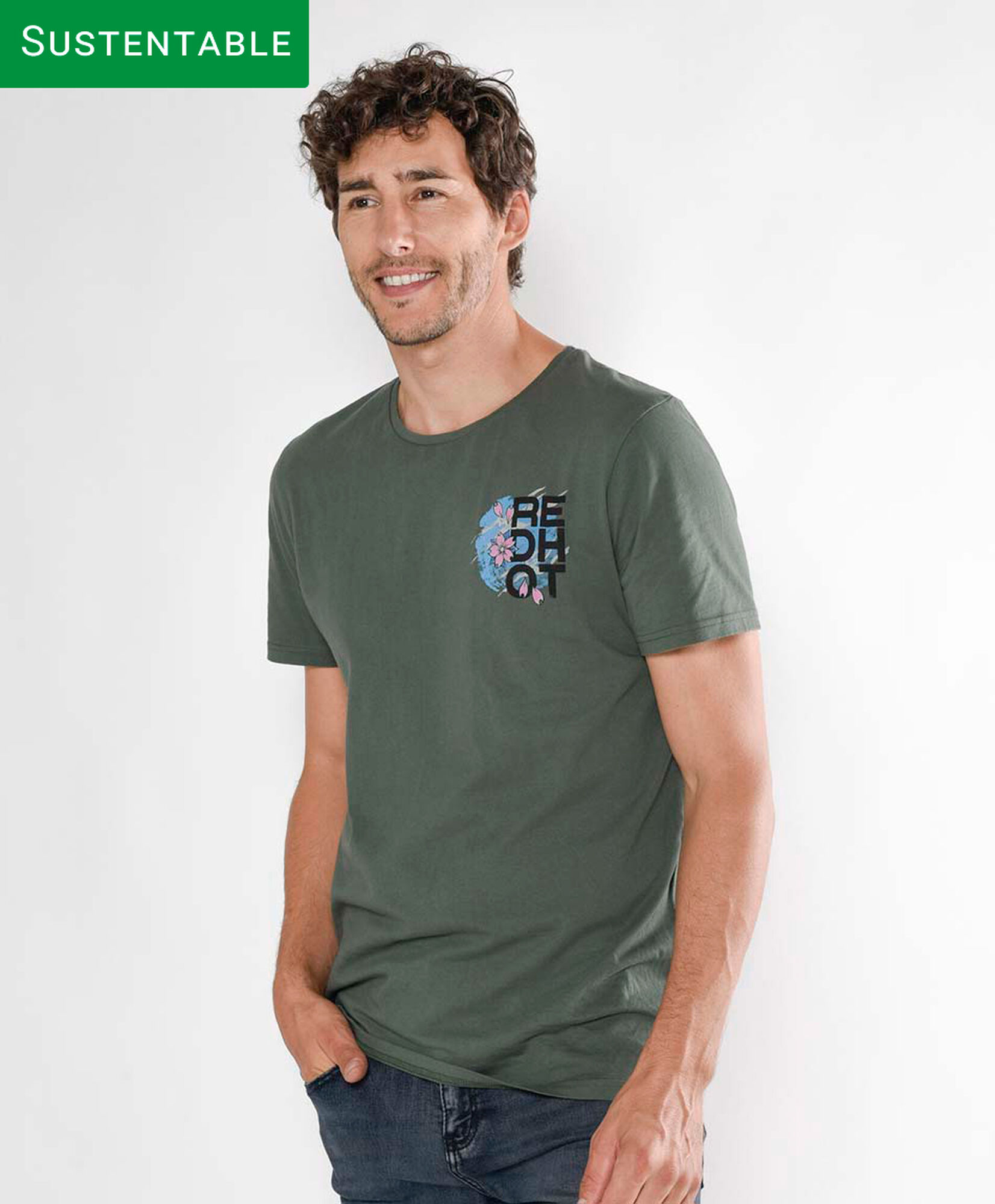 Polera hombre doble estampado Polera hombre doble estampado