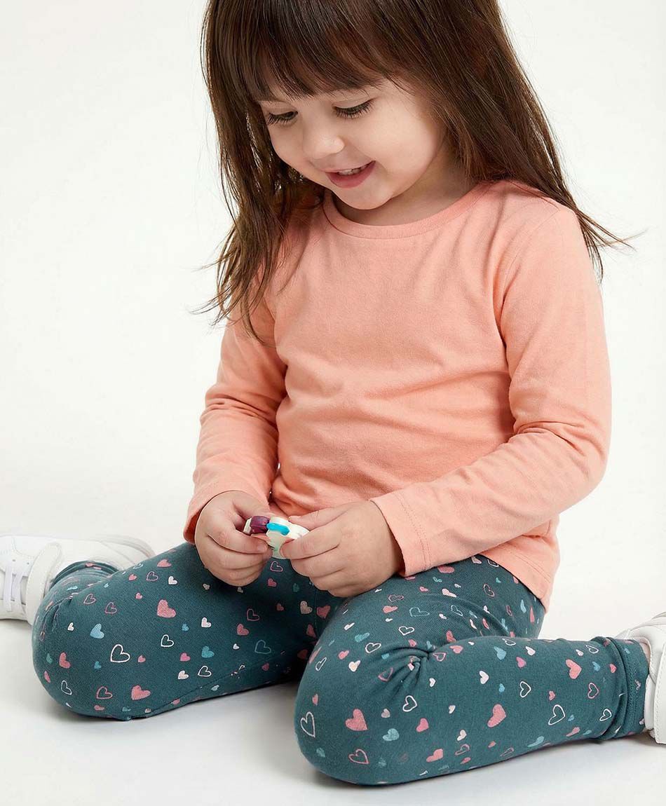 Leggins beb&eacute; forrada corazoncitos