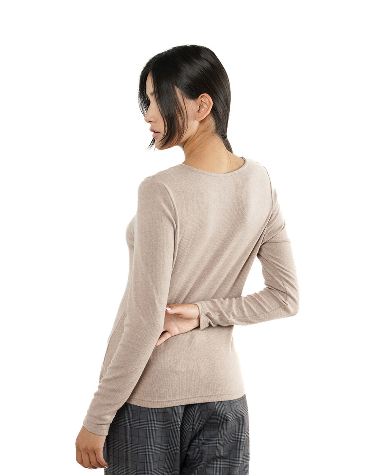 Polera mujer jacquard beige Polera mujer jacquard beige