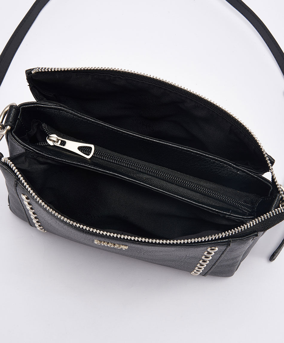 Bandolera mujer tachas negra