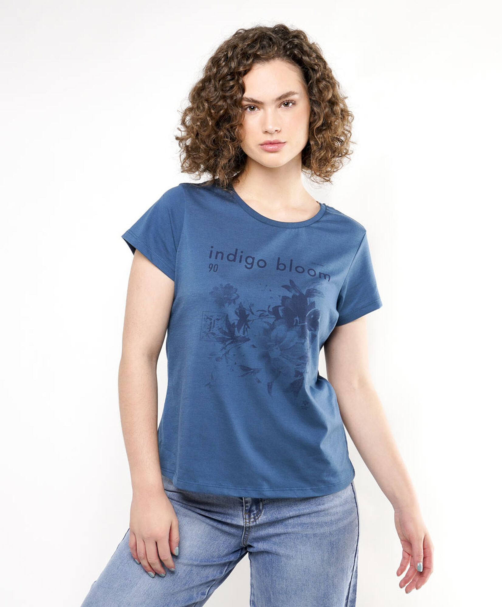 Polera mujer flor indigo Polera mujer flor indigo