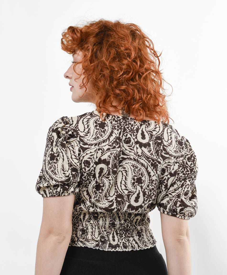 Blusa mujer print crop