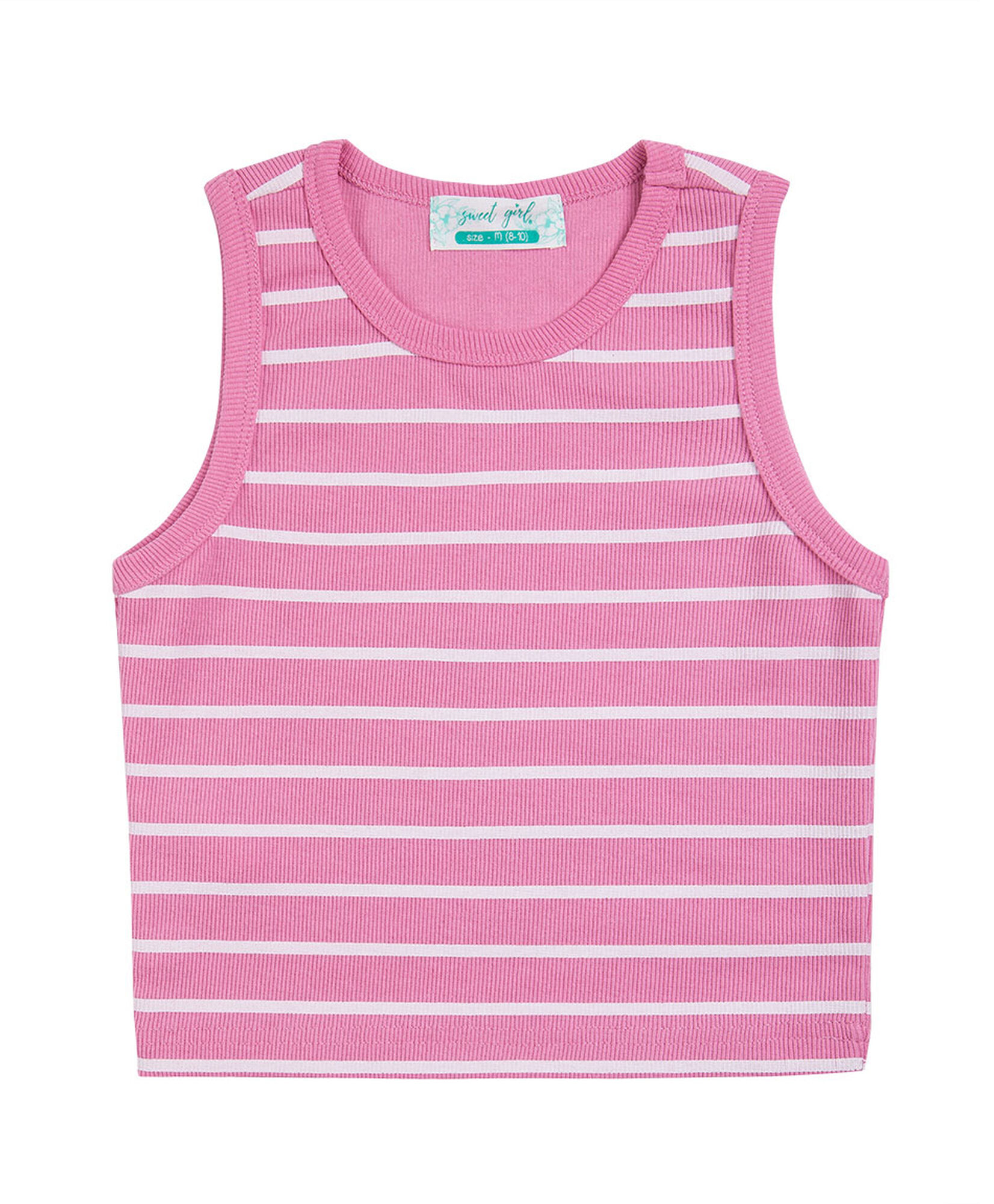 Polera niña líneas rosada Polera niña líneas rosada
