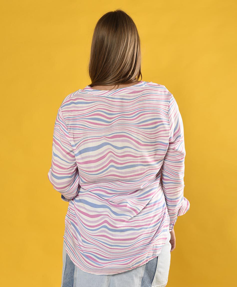 Blusa lino estampada