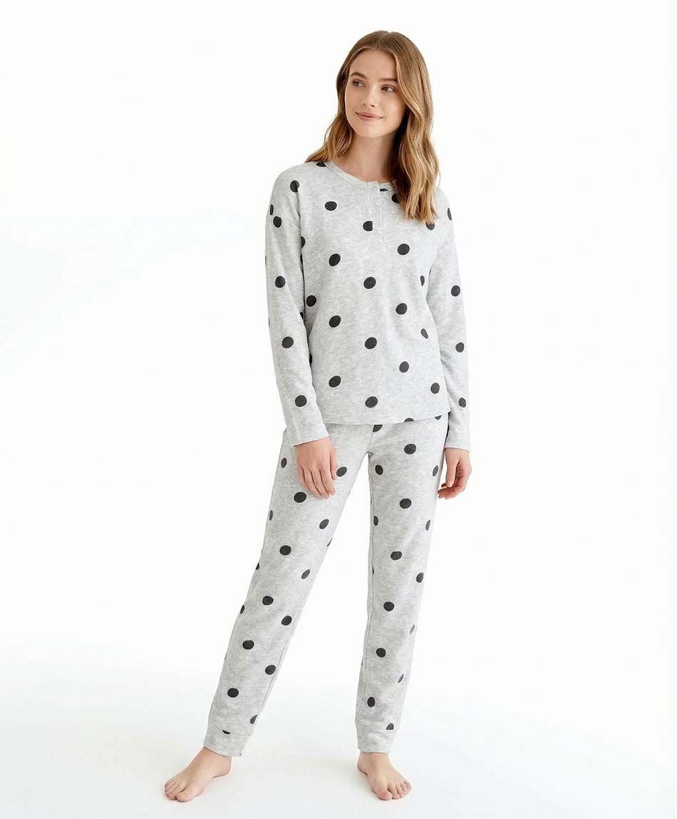 Pijama mujer micropolar puntos