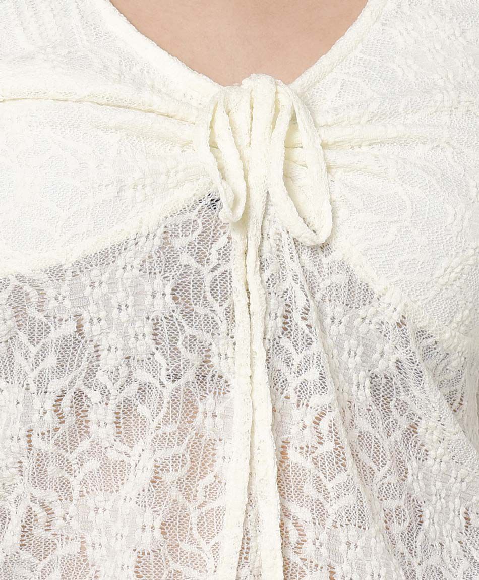 Polera mujer encaje florcitas