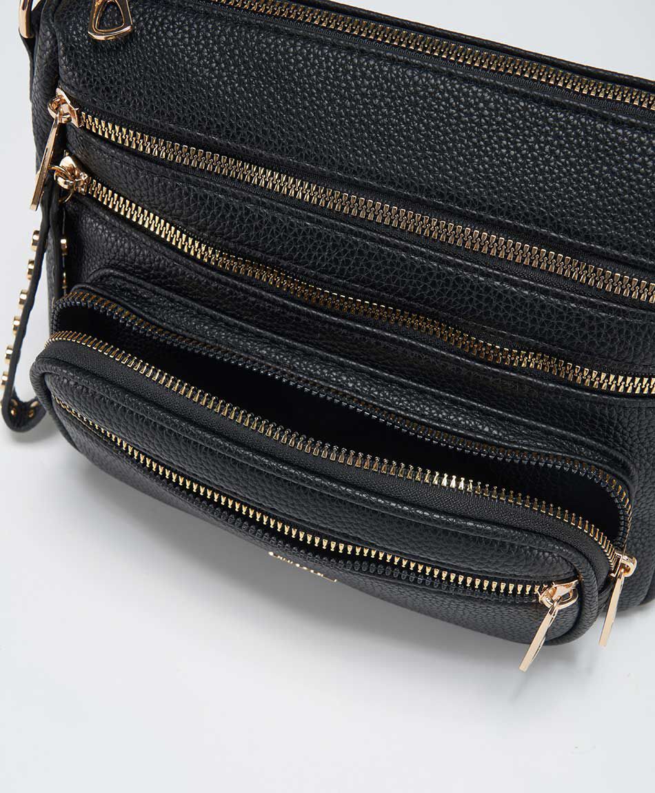 Mini cartera mujer cierres dorados
