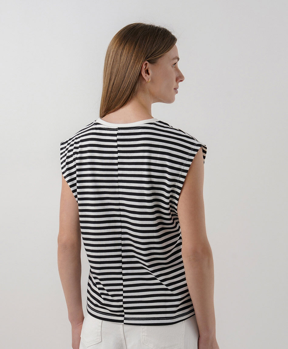 Polera mujer cuadrada rayas