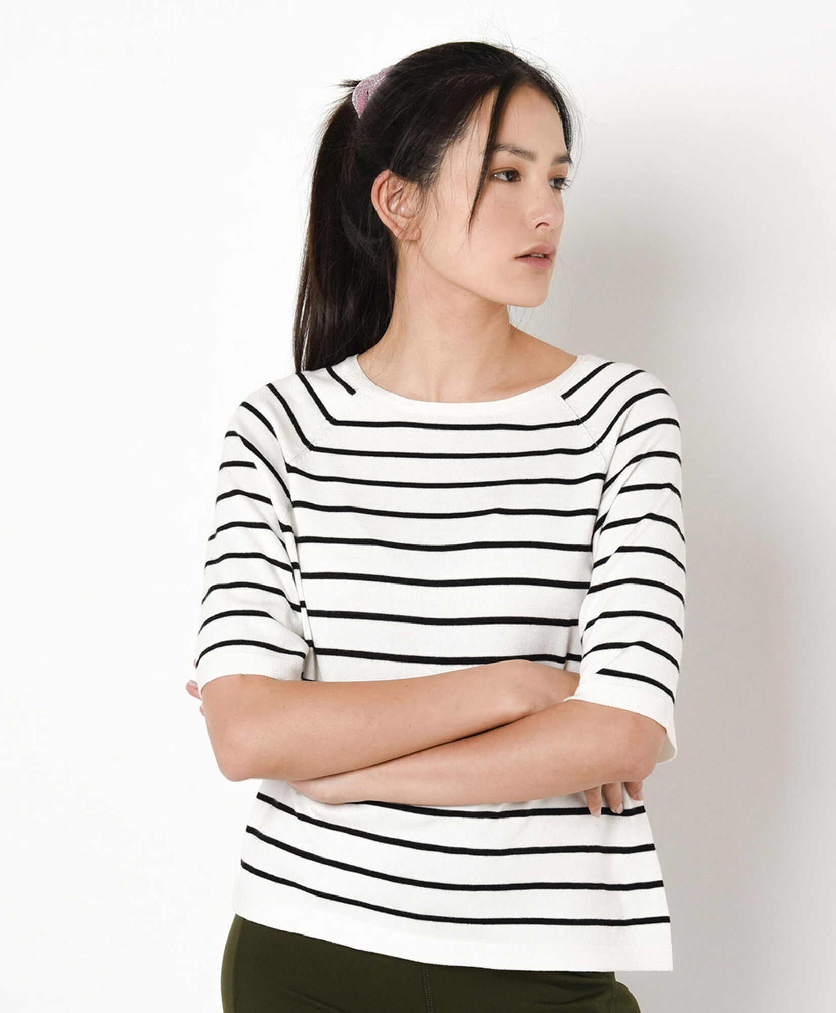 Sweater mujer rayas manga corta Sweater mujer rayas manga corta