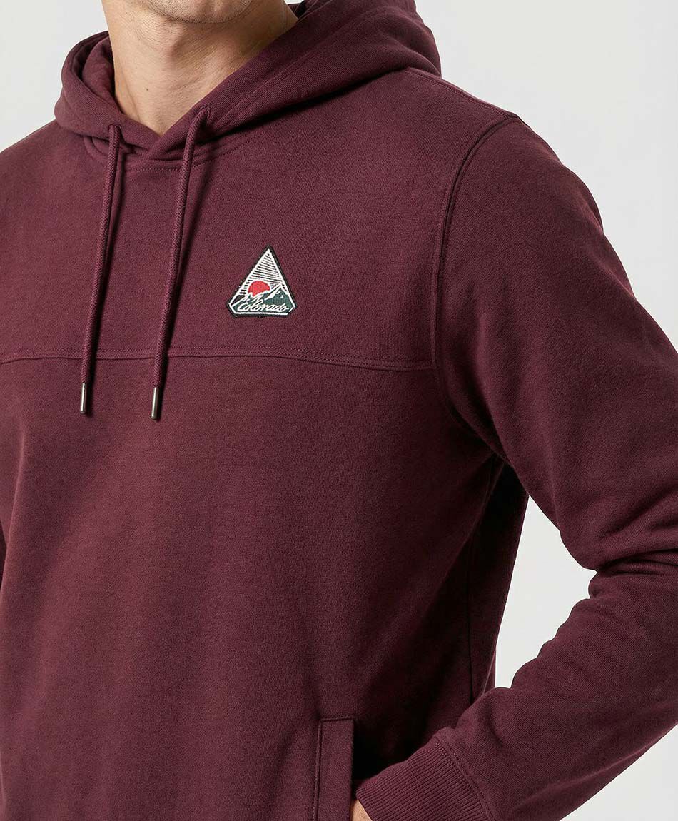 Poler&oacute;n hombre con capucha  colorado