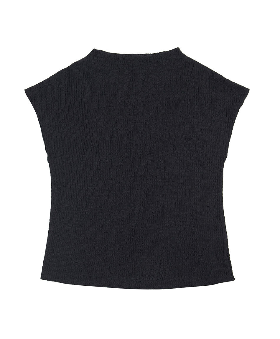 Polera mujer mini cuello textura