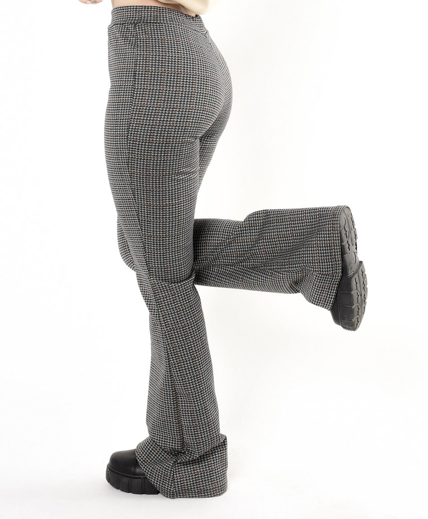 Pantalón mujer pied de poule flare Pantalón mujer pied de poule flare