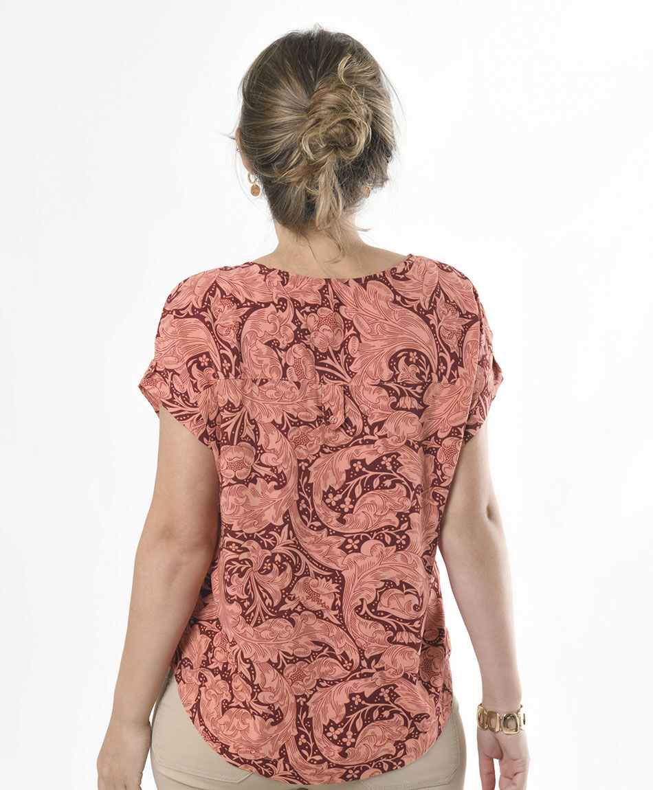 Blusa mujer redondeada print
