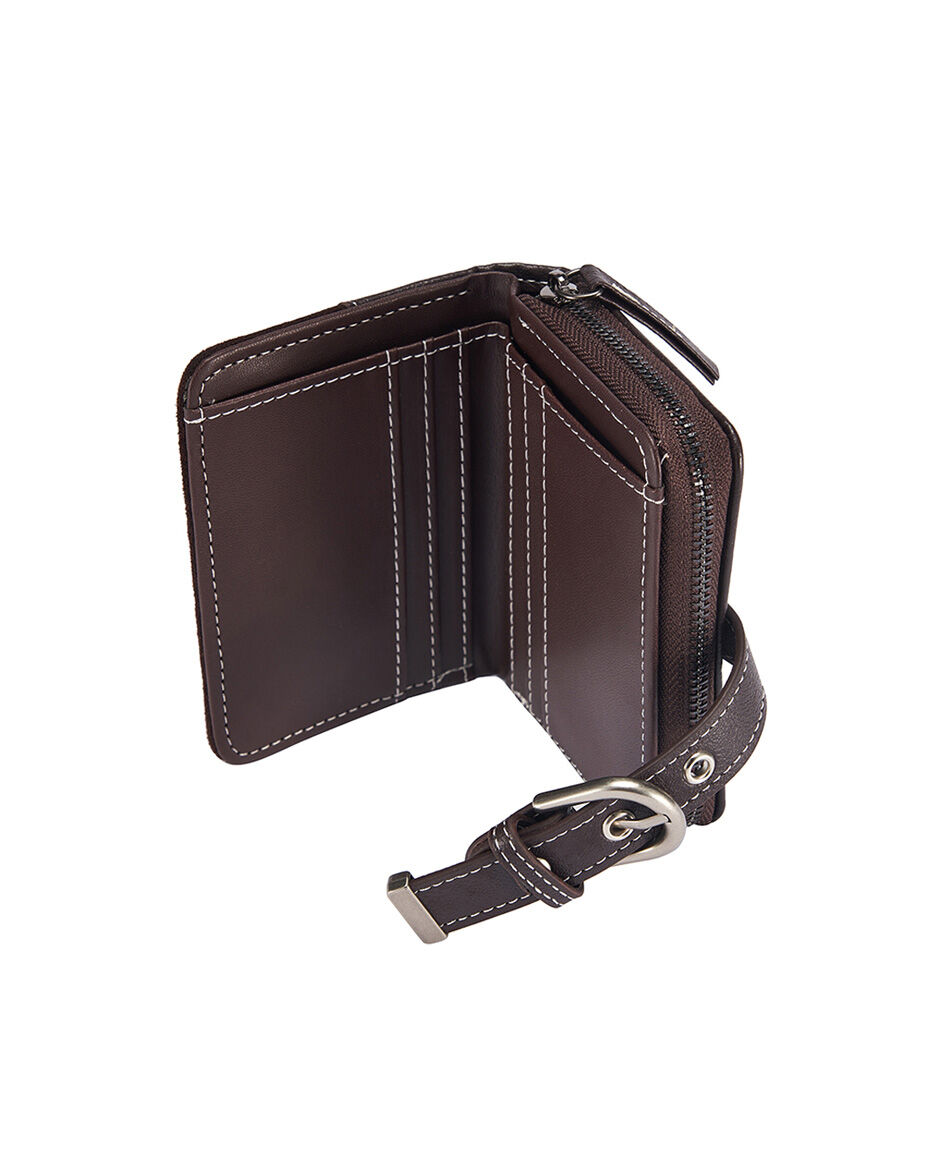 Billetera mujer suede hebilla