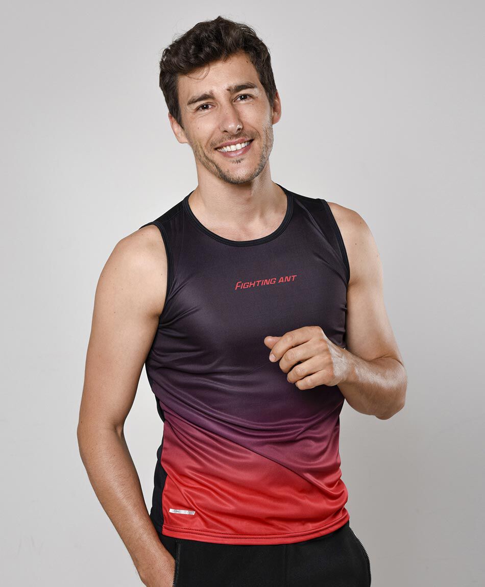 Polera deportiva sin mangas cuello redondo