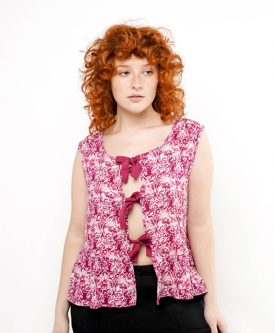 Blusa mujer lazos frontales