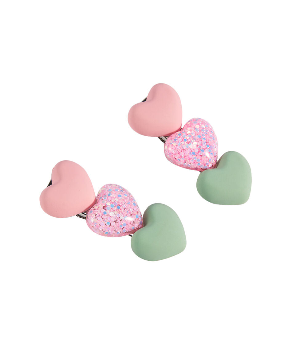 Set 2 pinches infantil corazones