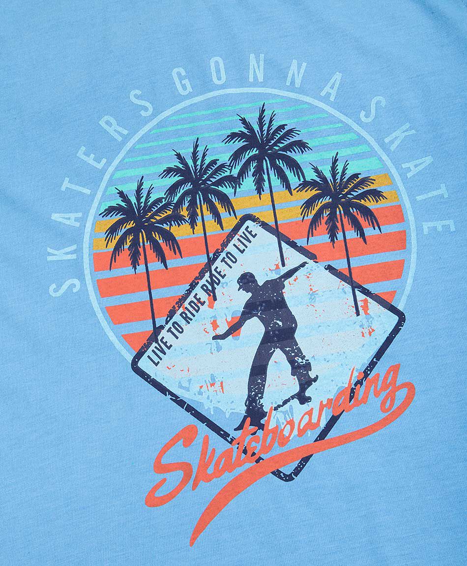 Polera ni&ntilde;o skater sin mangas