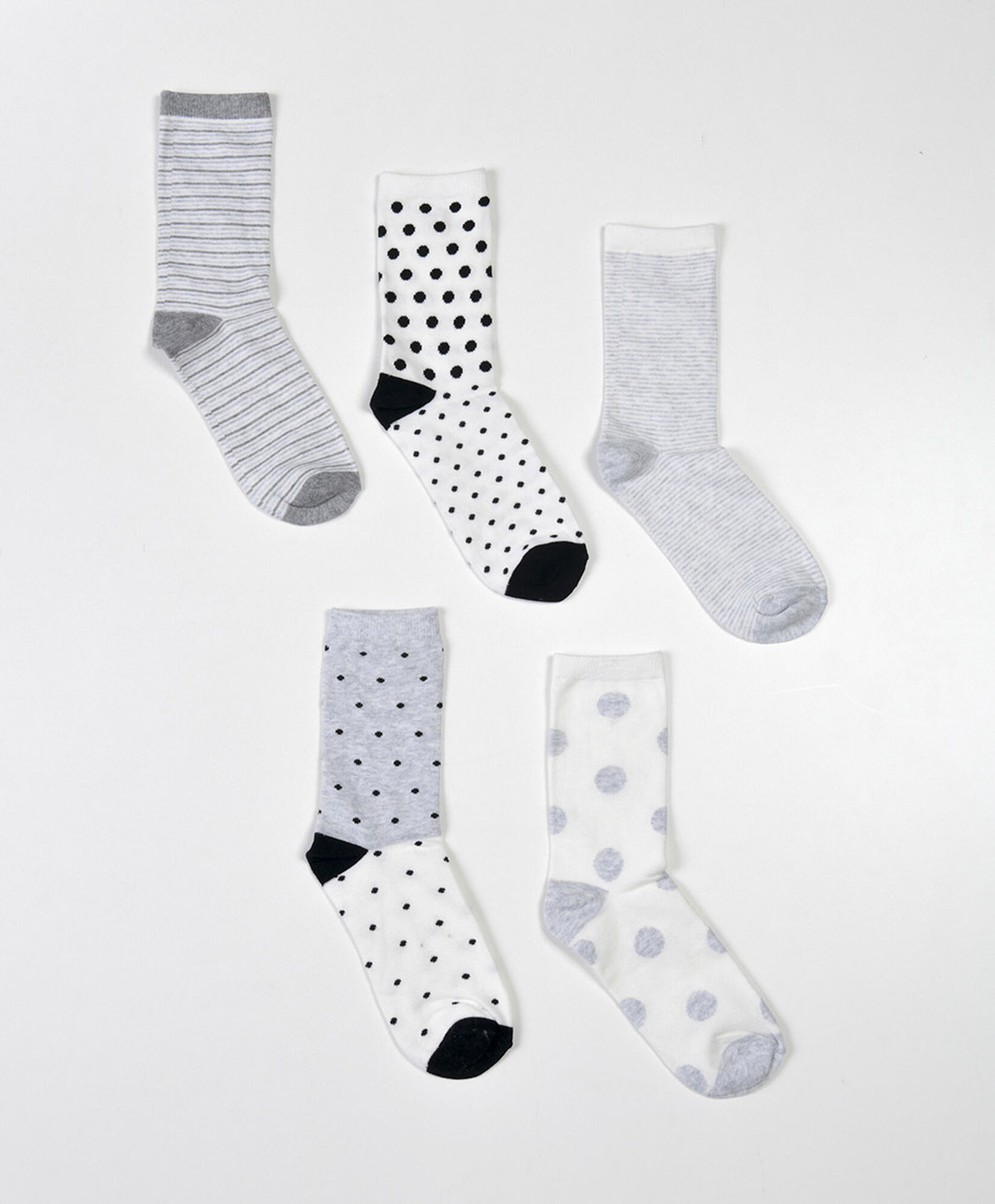 Pack 5 calcetines mujer largos puntos líneas Pack 5 calcetines mujer largos puntos líneas