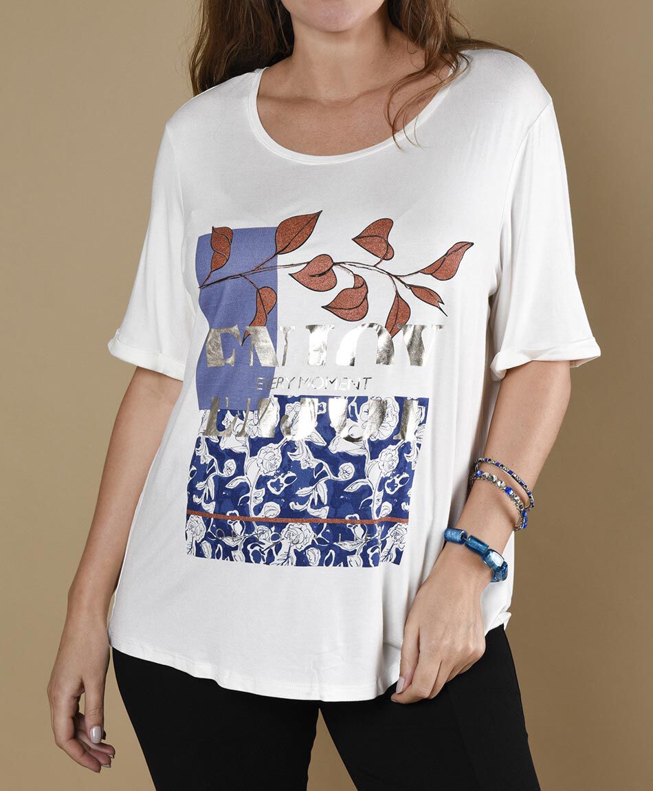 Polera manga corta cuello redondo