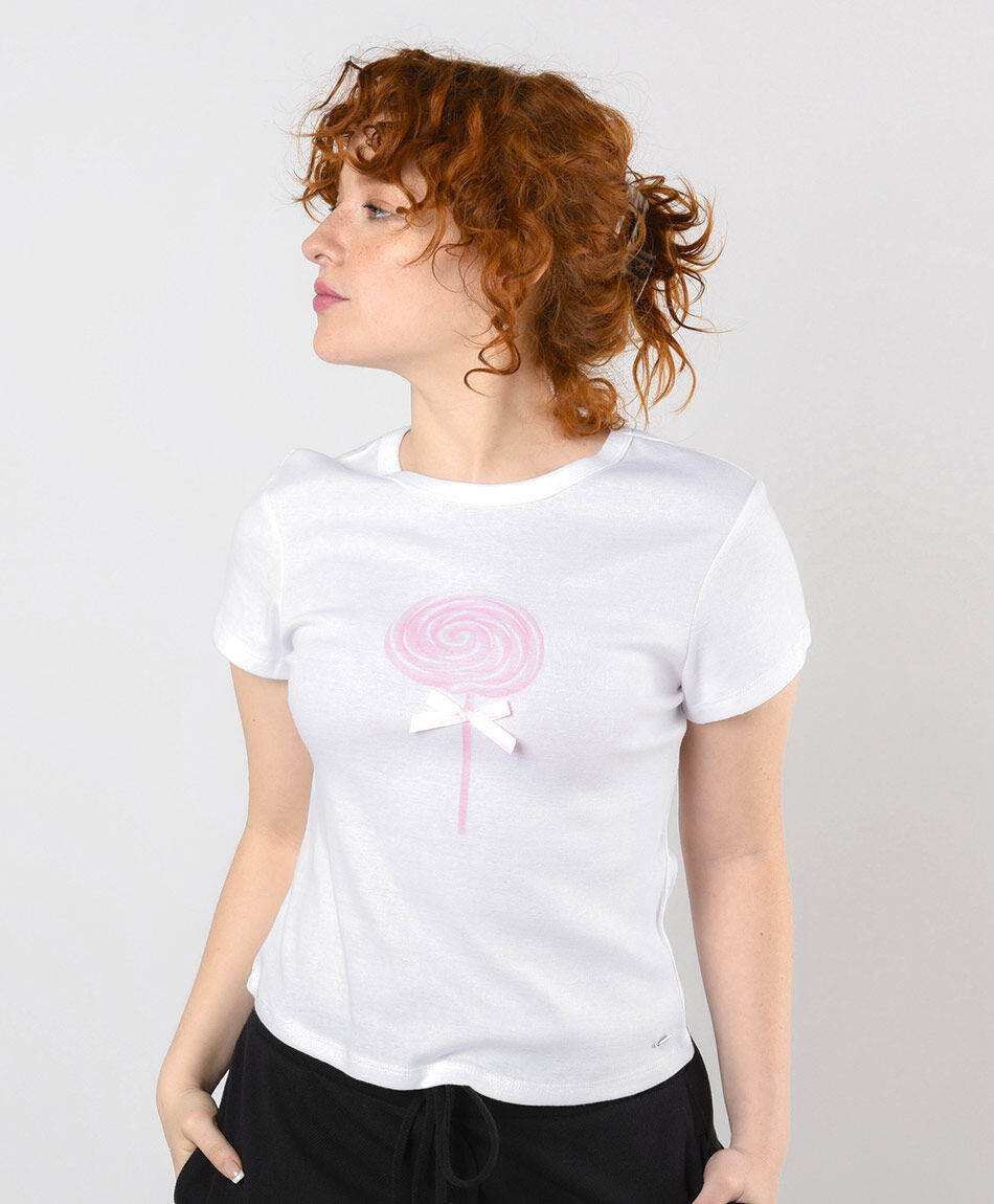 Polera mujer estampado lolly pop