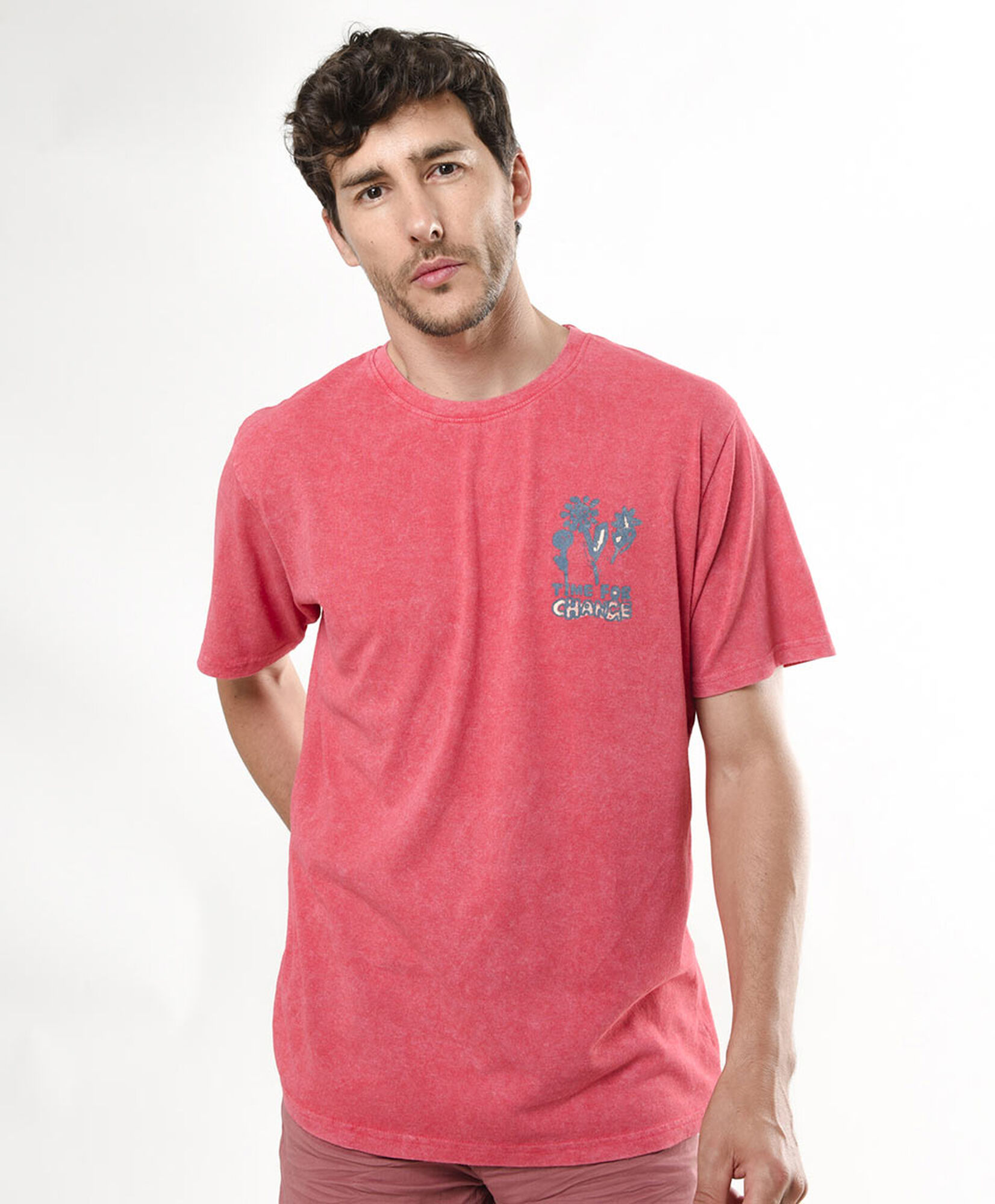 Polera hombre doble estampado desgastada Polera hombre doble estampado desgastada