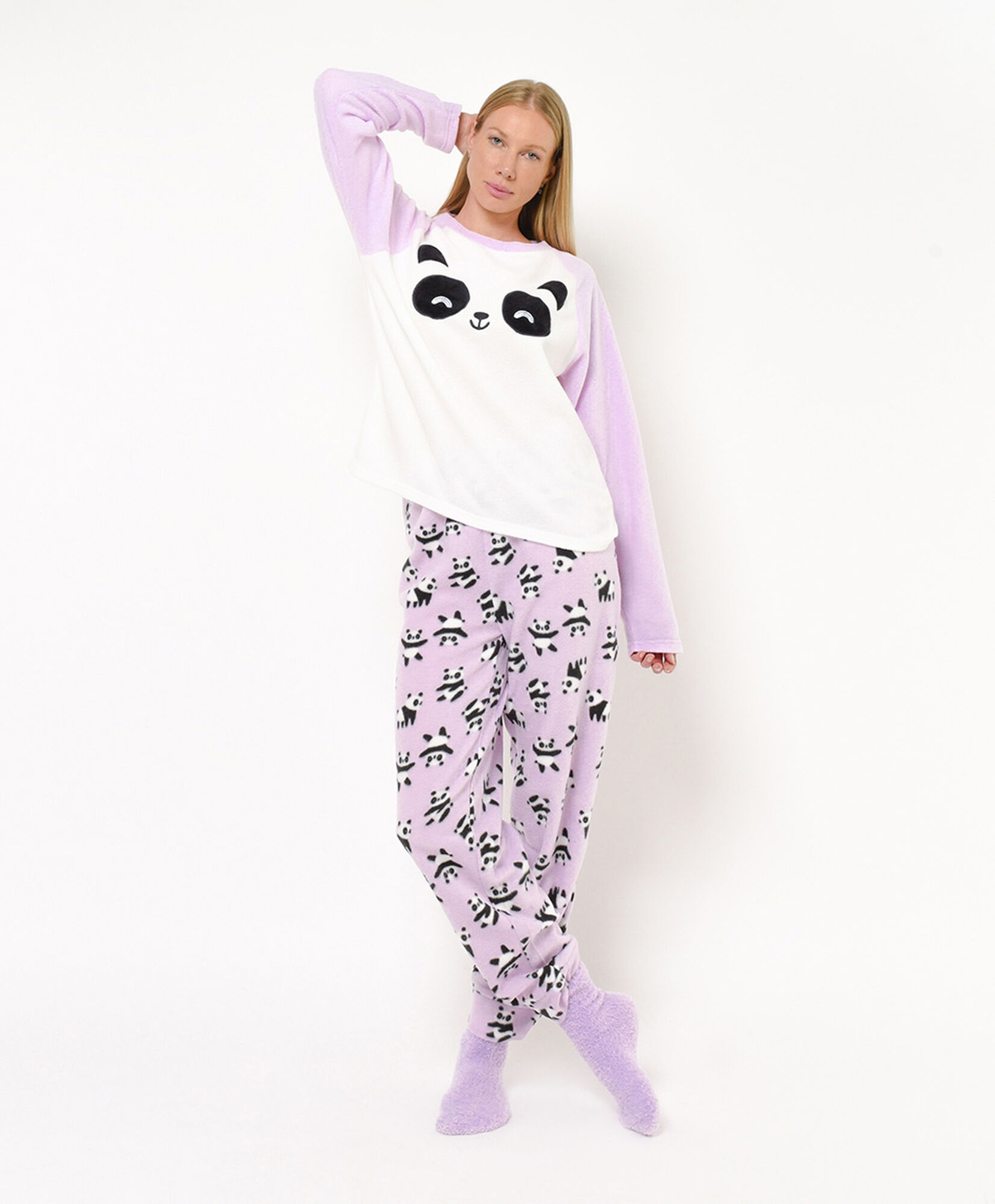 Pijama + calcetines mujer polar pandas Pijama + calcetines mujer polar pandas
