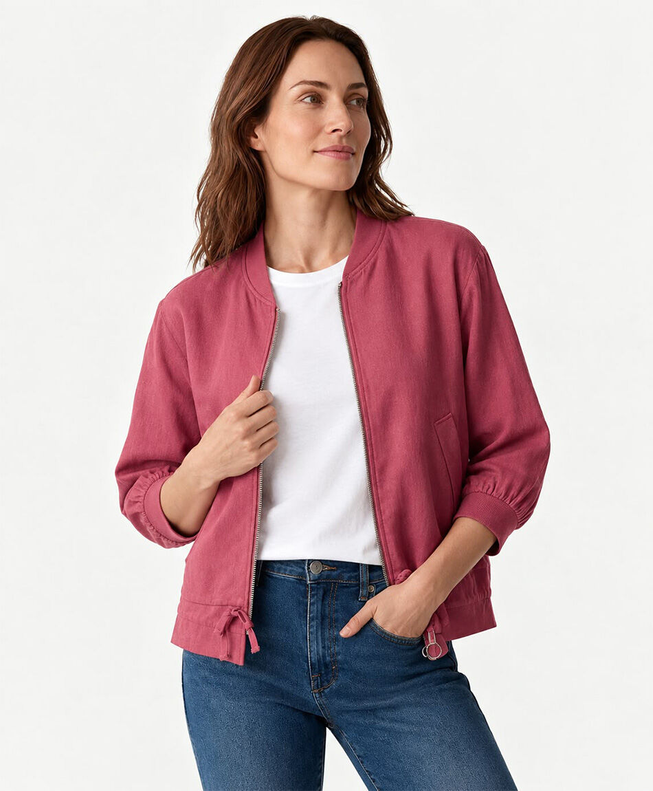 Chaqueta mujer bolsillos lino