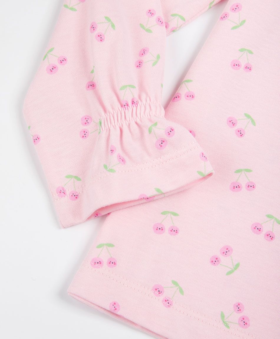 Polera beb&eacute; manga larga cerezas