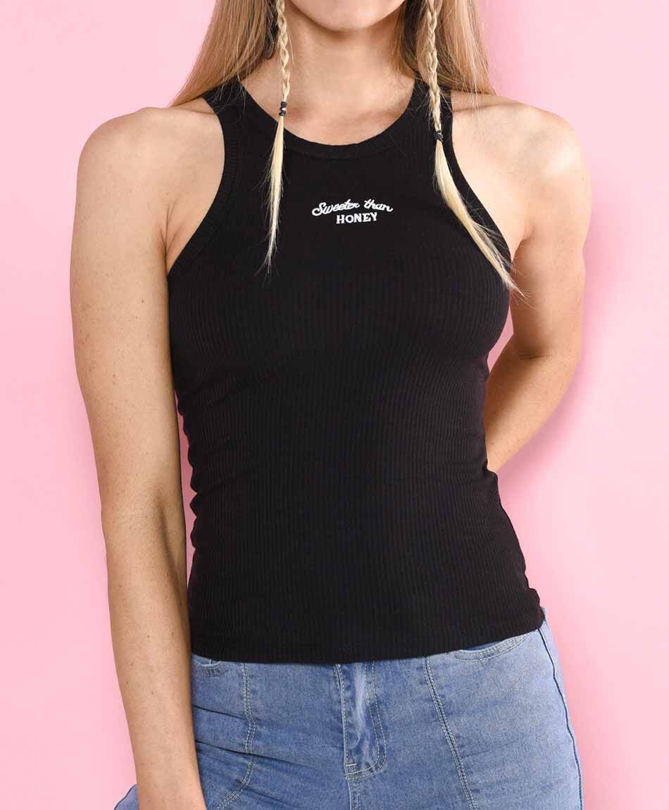 Top sin mangas cuello redondo