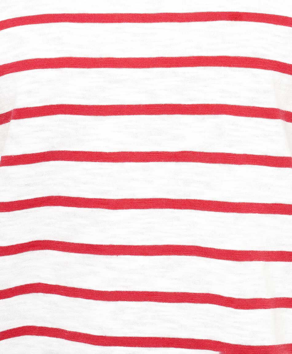 Polera mujer rayas rojas