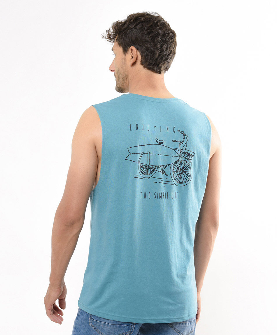 Polera hombre surf enjoying cian