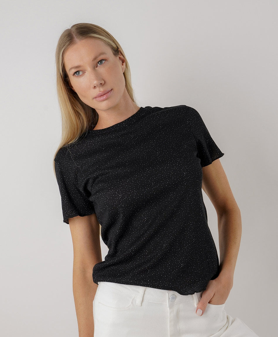 Polera mujer canal&eacute; puntitos