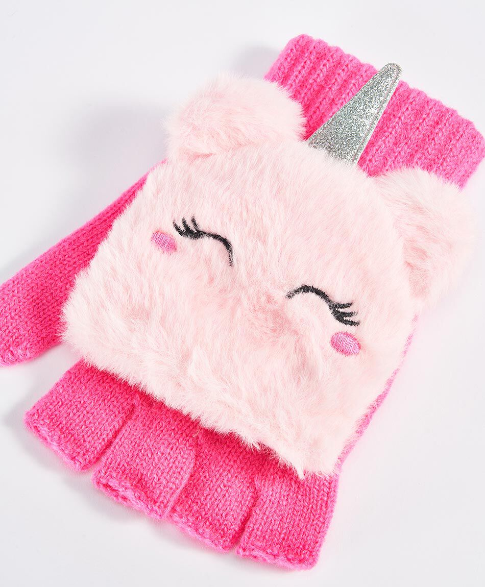 Guantes ni&ntilde;a dise&ntilde;o unicornio