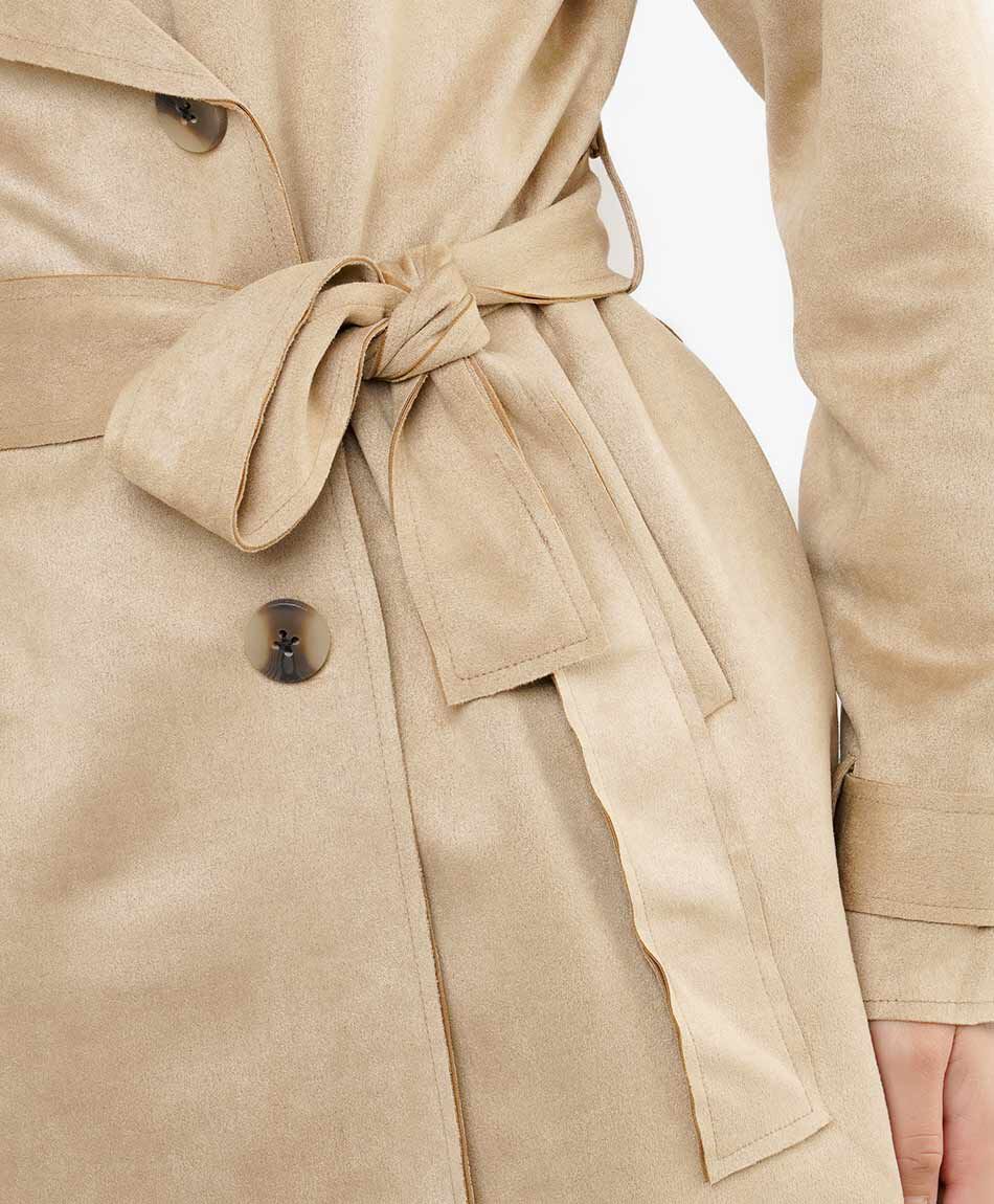 Abirgo mujer   trench liso beige