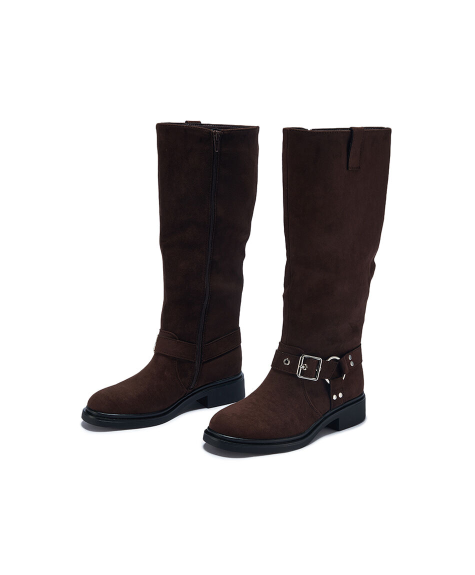 Bota mujer larga caf&eacute; oscura