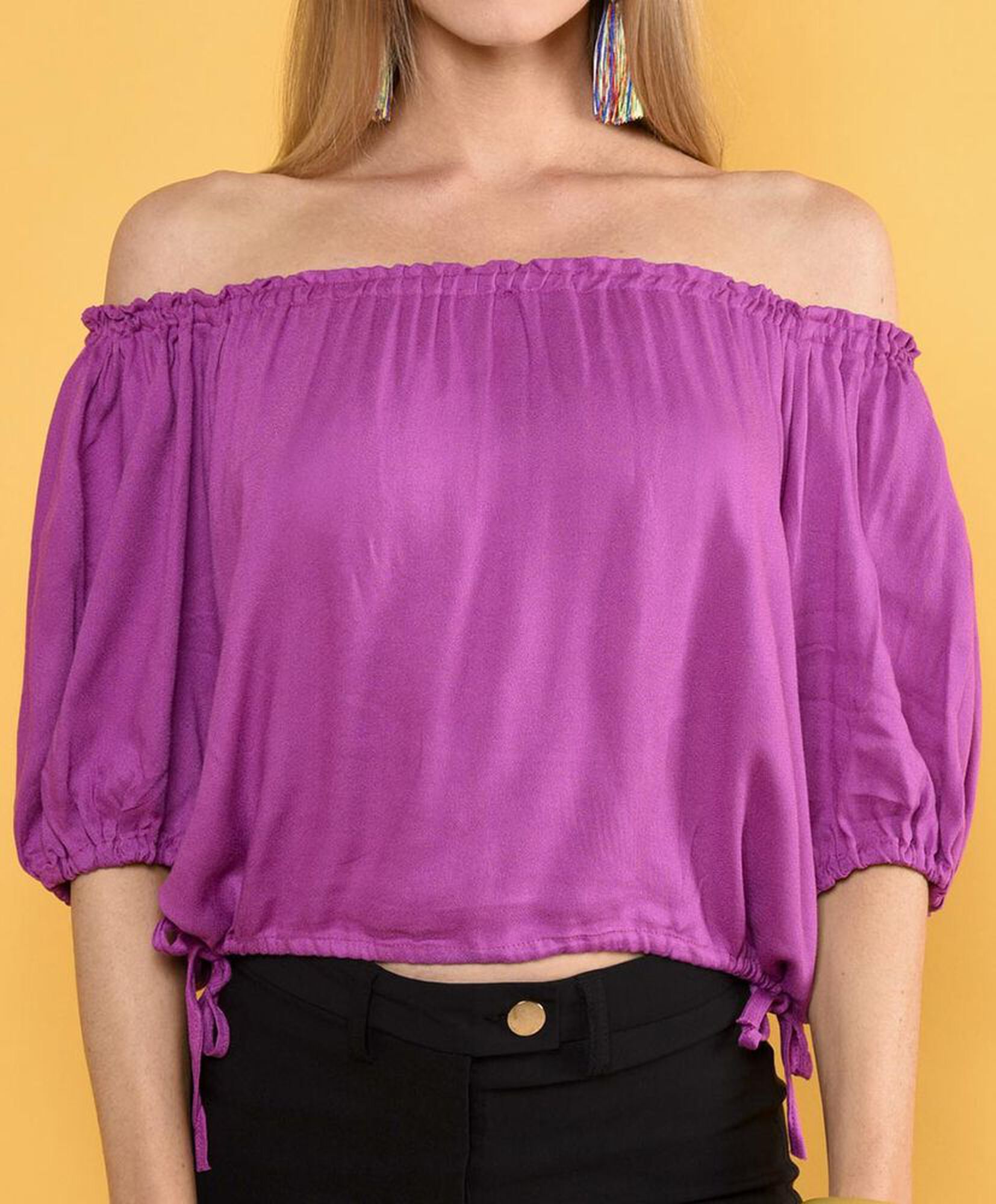 Blusa crop manga corta Blusa crop manga corta