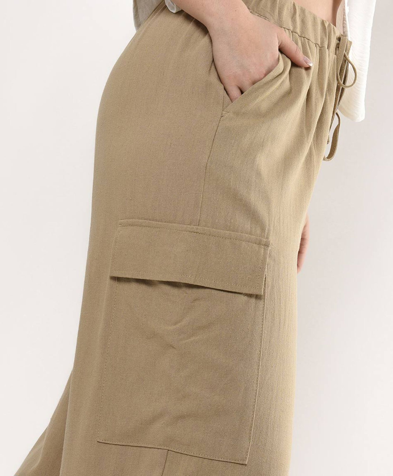 Pantalón mujer cargo lino Pantalón mujer cargo lino